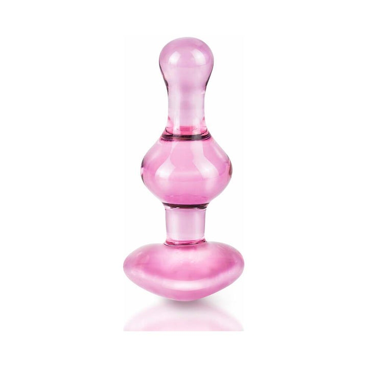 Icicles No. 75 Beaded Glass Massager With Heart-Shaped Base Pink