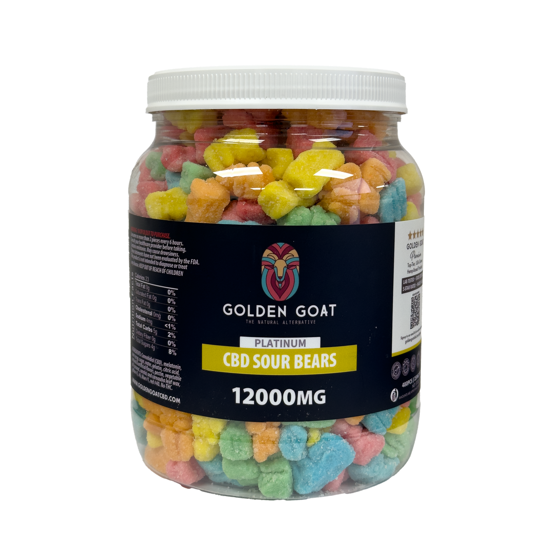 CBD Platinum Gummies - Sour Bears 12000MG - Headshop.com
