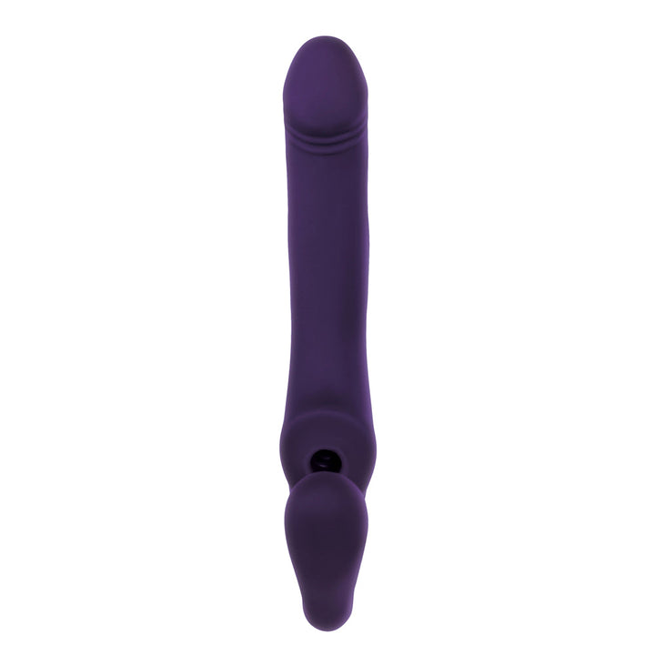 Evolved 2 Become 1 Rechargeable Remote-Controlled Silicone Strapless Strap-On With Suction Purple