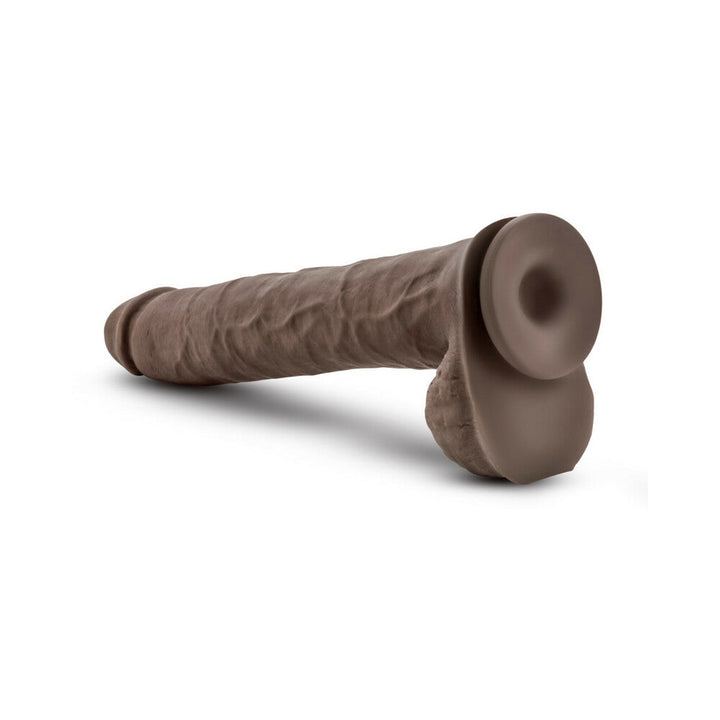 Au Naturel Daddy 14 in. Posable Dual Density Dildo with Balls Brown - Headshop.com