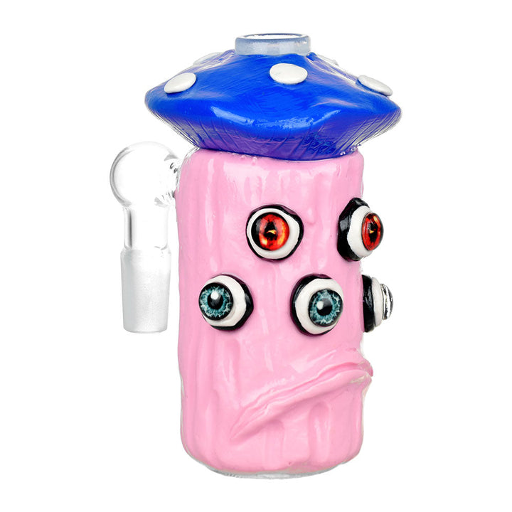 The Shrooms Have Eyes Glow Ash Catcher - 4.5" / 14mm / 90D / Colors Vary - Headshop.com