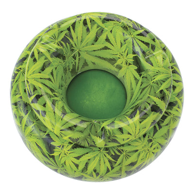 Fujima Moroccan Ceramic Ashtray - Green Leaves / 5" - Headshop.com