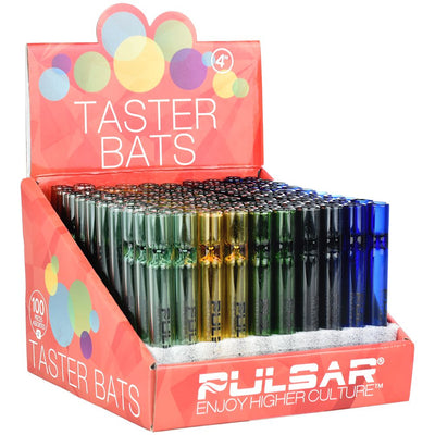 100CT DISPLAY - Pulsar Glass Taster - 4" / Assorted Colors - Headshop.com