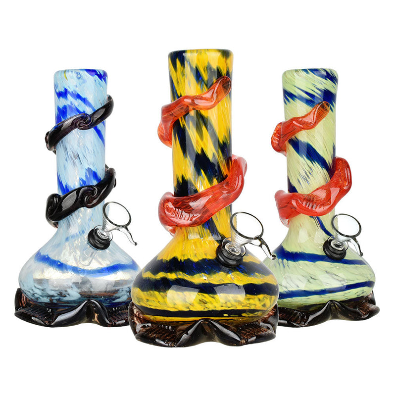 Resplendent Swirl Soft Glass Water Pipe - 8.25" / Colors Vary - Headshop.com