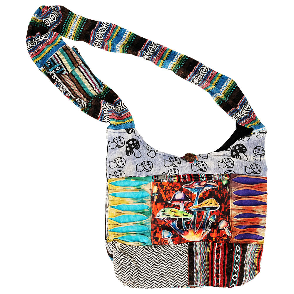 ThreadHeads Mushroom Razor-Cut Patchwork Sling Bag - 15"x15" - Headshop.com