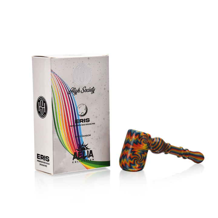 High Society | Eris Premium Wig Wag Bubbler (White Rainbow) - Headshop.com
