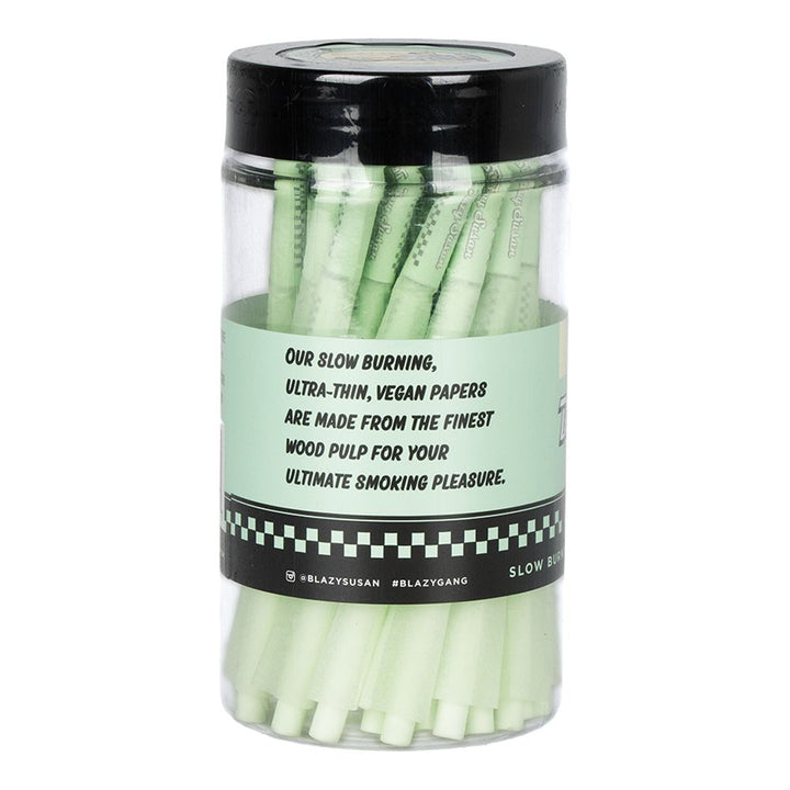 50CT JAR - Blazy Susan Green Pre-Rolled Cones - 1 1/4"