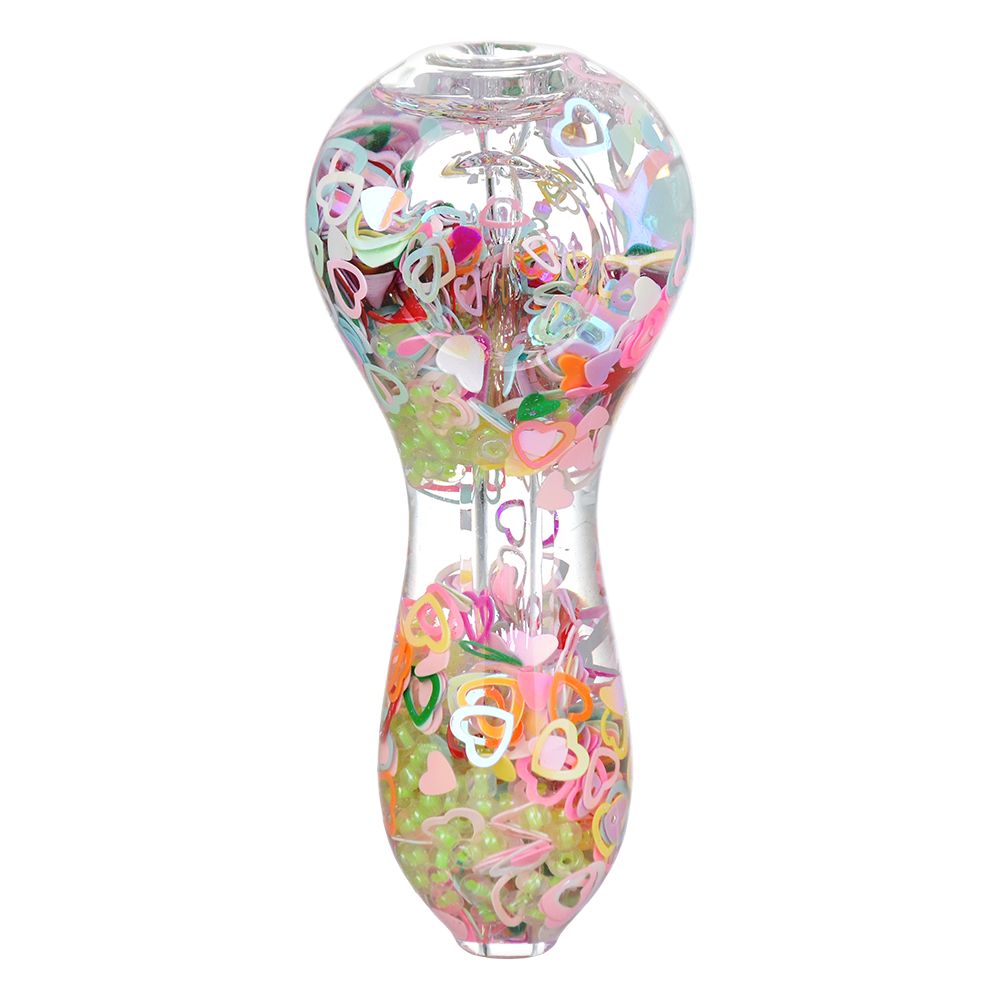Pastel Paradise Glow Beads Glycerin Glass Hand Pipe - 3.75" - Headshop.com