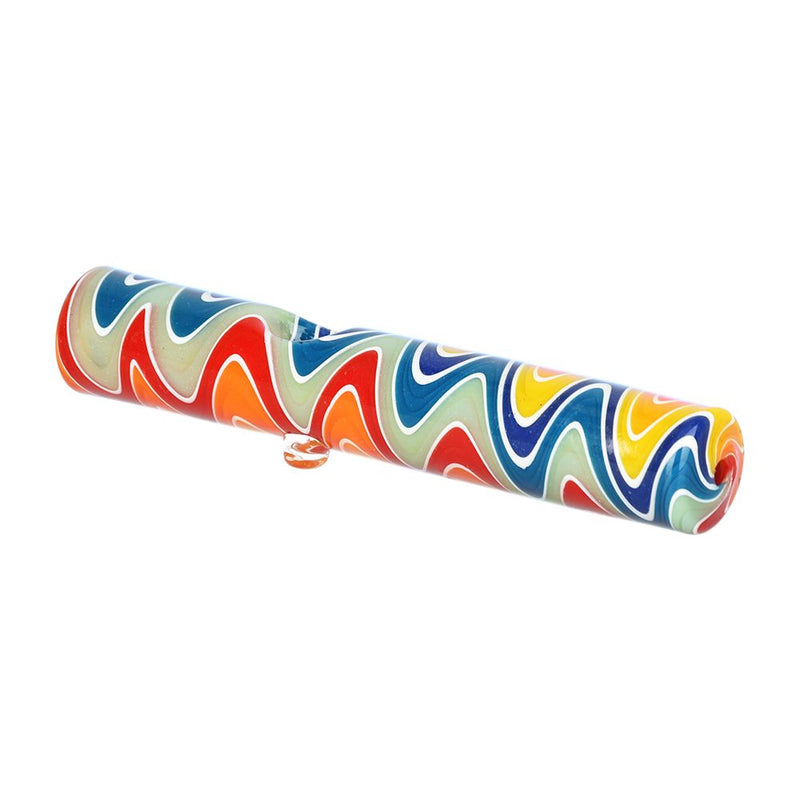 Rainbow Wig Wag Steamroller Glass Hand Pipe - 5"