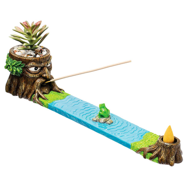Fujima Tree Man Incense Burner with Faux Plant - 12.5" - Headshop.com