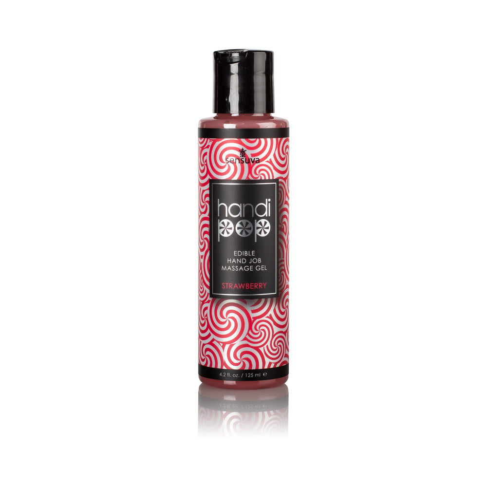 Sensuva HandiPop Edible Massage Gel Strawberry 4.2 oz. - Headshop.com