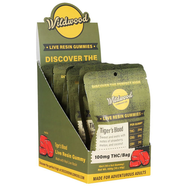 Wildwood Dispensary Grade Live Resin THC Gummies | 100mg | 5pc | 10pk Display