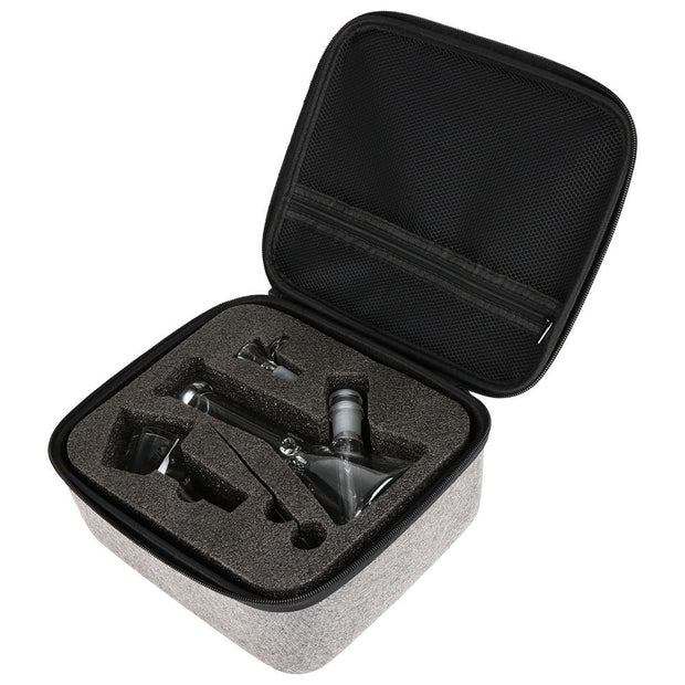 Pulsar Slant Neck Beaker Glass Water Pipe Zippered Case Travel Kit - 7" / Clear
