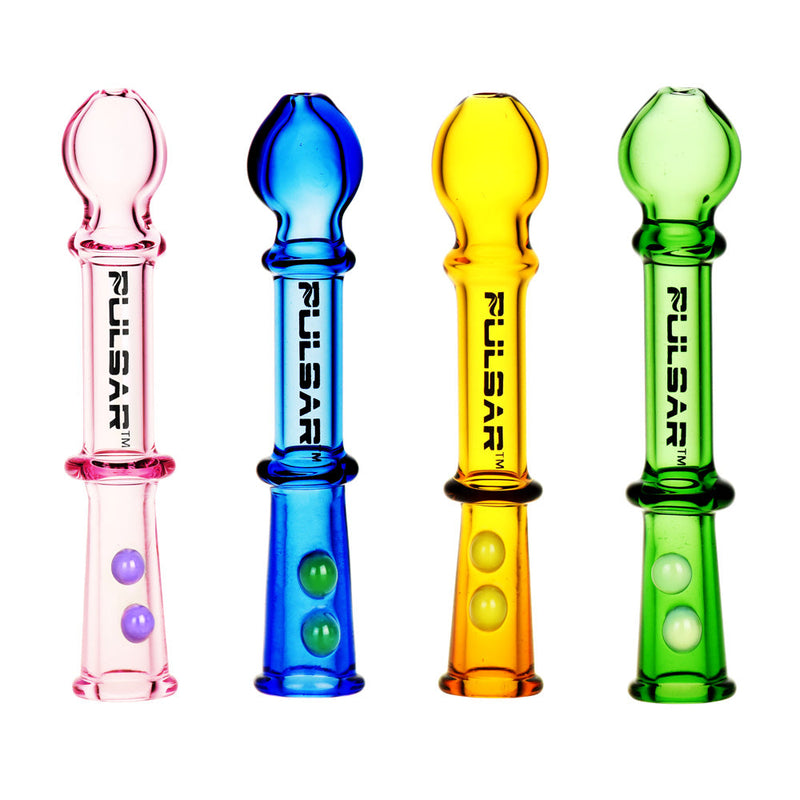 Pulsar Glass Blunt/Joint Holder w/ Marbles- 3.5"/Colors Vary - Headshop.com