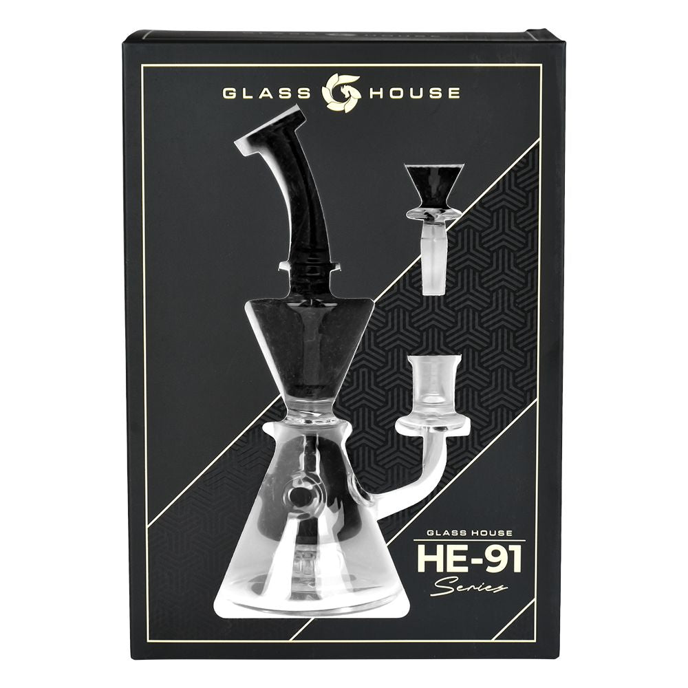 Glass House Two-Toned Hourglass Water Pipe - 8" / 14mm F / Colors Vary - Headshop.com
