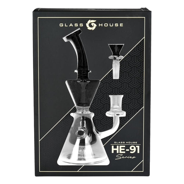 Glass House Two-Toned Hourglass Water Pipe - 8" / 14mm F / Colors Vary - Headshop.com