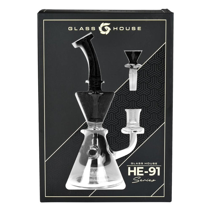 Glass House Two-Toned Hourglass Water Pipe - 8" / 14mm F / Colors Vary - Headshop.com