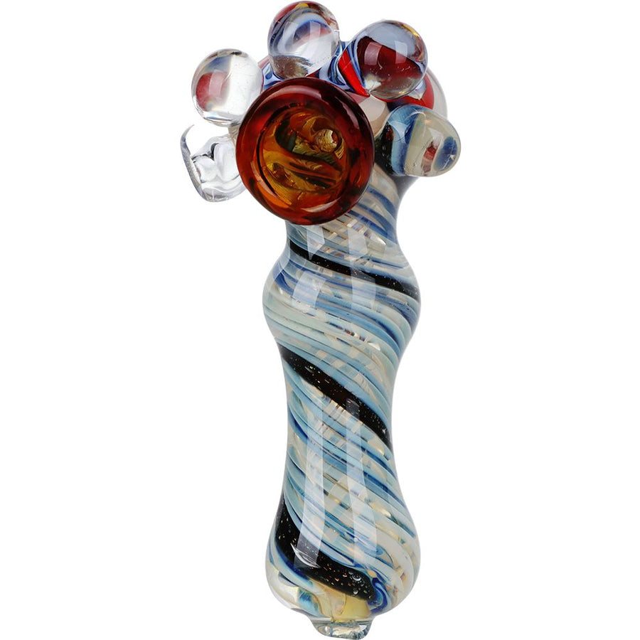 Telepath Overload Knobby Dichro Spiral Glass Spoon Pipe - 4.5" - Headshop.com