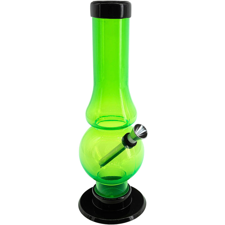 JM Enterprises  6-9" Acrylic Straight Tube Bubble Flare Bong - Multiple Colors