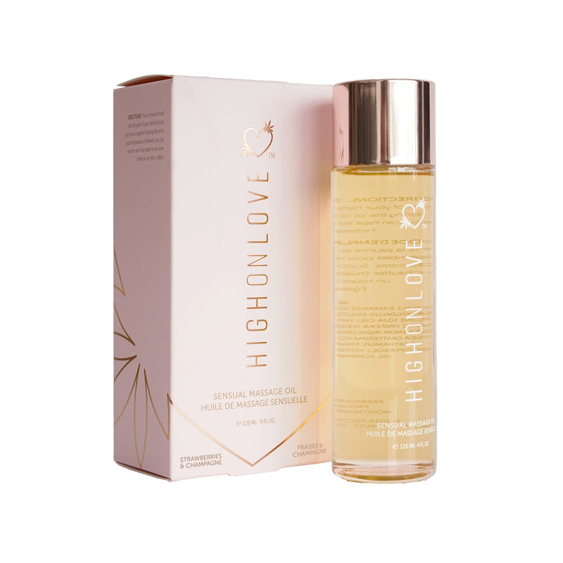 HighOnLove Massage Oil Strawberries & Champagne - Headshop.com