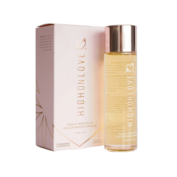 HighOnLove Massage Oil Strawberries & Champagne - Headshop.com