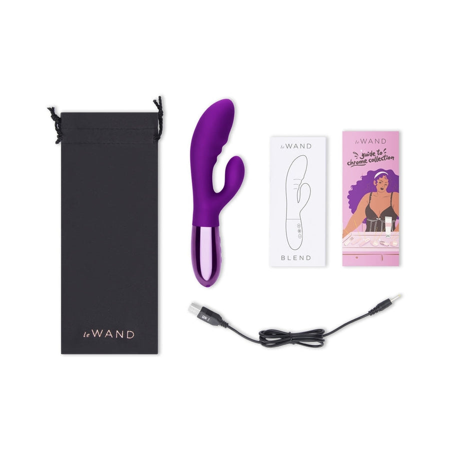 Le Wand Blend Rechargeable Double-Motor Silicone Rabbit Vibrator Dark Cherry - Headshop.com