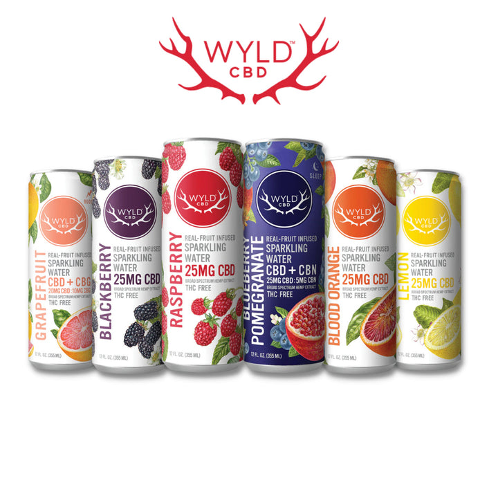 WYLD Real Fruit CBD Infused Sparkling Water 12oz (Multiple Flavors) - Headshop.com