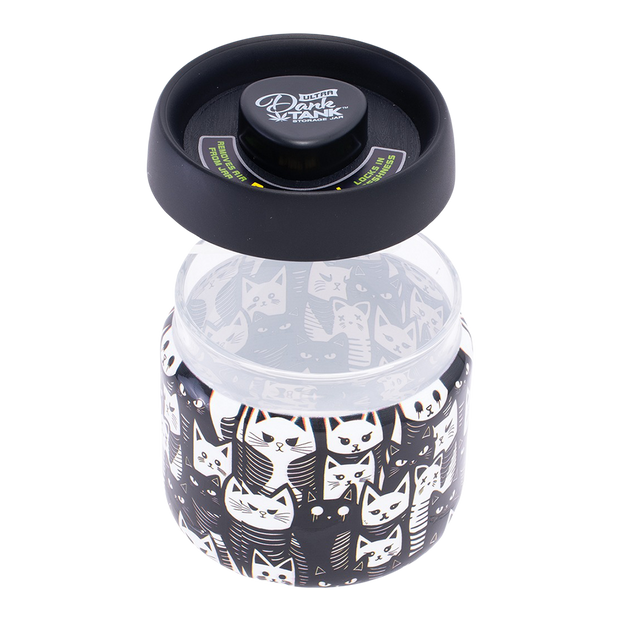 Fujima Dank Tank Vacuum Glass Jar - 4.2" / Black & White Cats - Headshop.com
