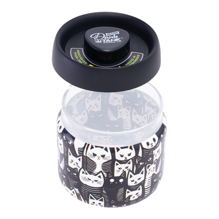 Fujima Dank Tank Vacuum Glass Jar - 4.2" / Black & White Cats