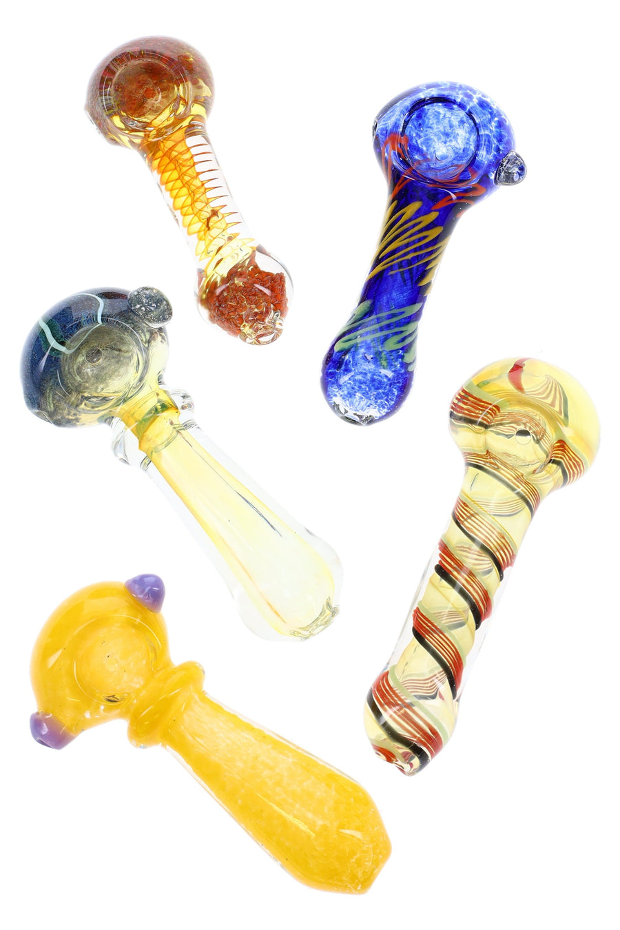 Colorful Glass Spoon Pipe “Grab Bag” – 4″–4.5″ – Assorted - Headshop.com