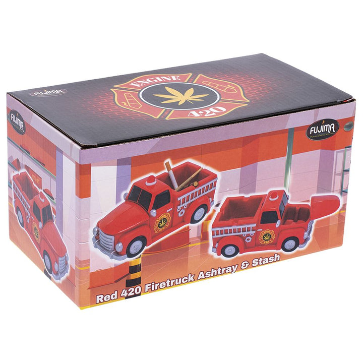Fujima Red 420 Firetruck Polyresin Ashtray - 9"x 4.9" - Headshop.com