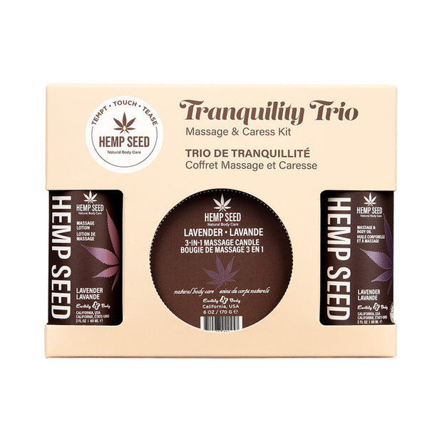 Earthly Body Hemp Seed Massage in a Box Gift Set Lavender - Headshop.com