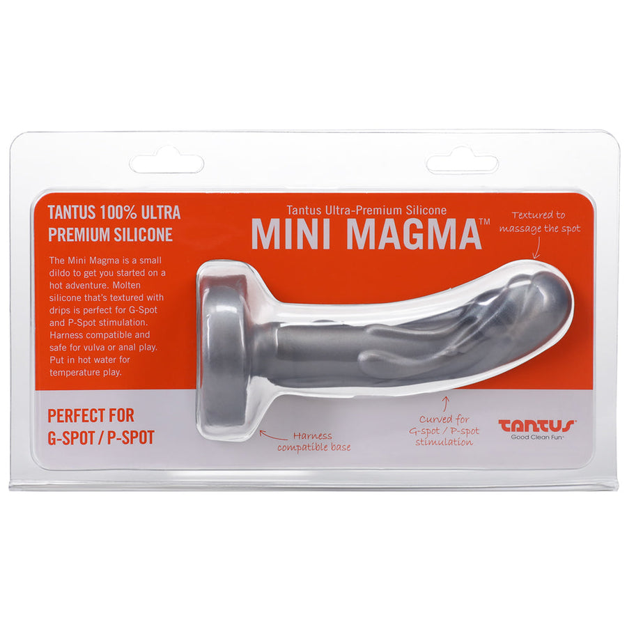 Tantus Mini Magma 5 in. Fantasy Dildo Firm Silver - Headshop.com