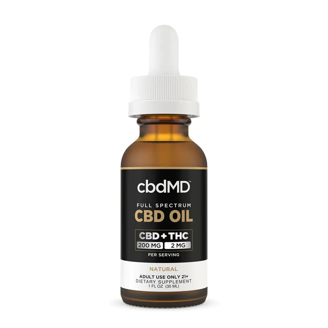 cbdMD Full Spectrum CBD Oil Tinctures - Natural - Headshop.com