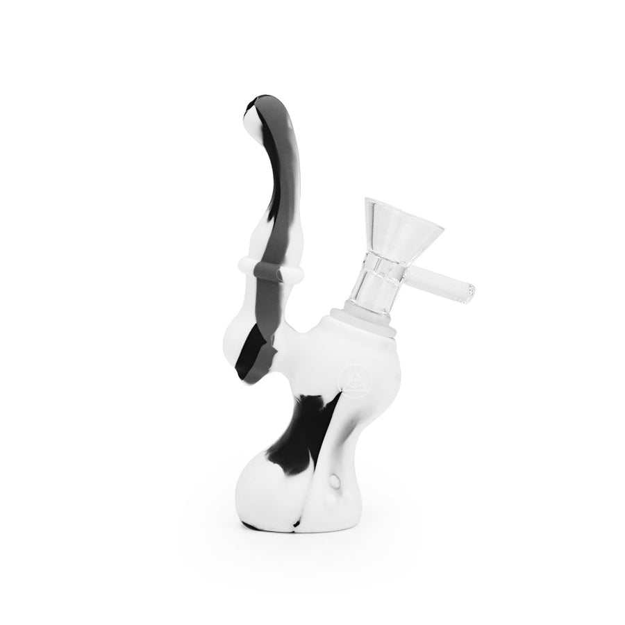 Ritual - 5'' Silicone Upright Bubbler - Black & White Marble - Headshop.com