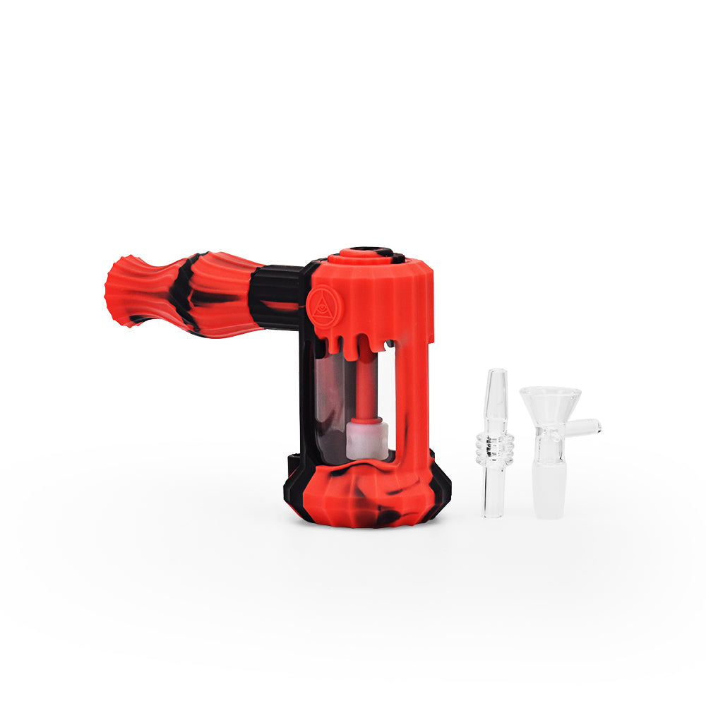 Ritual - 6'' Duality Silicone Dual Use Bubbler - Black & Red - Headshop.com