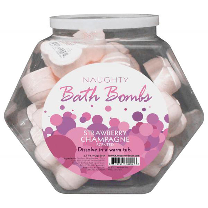 Naughty Strawberry Champagne Bath Bombs (24pk) - Headshop.com