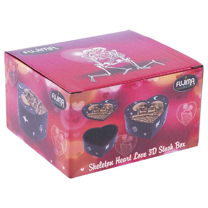 Fujima Skeleton Love Heart-Shaped Polyresin Stash Box - 5.3"x4.7" - Headshop.com