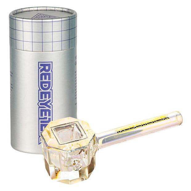 Red Eye Tek Terminator Finish Infinity Bowl Octagon Glass Hand Pipe | 4.5" - Headshop.com