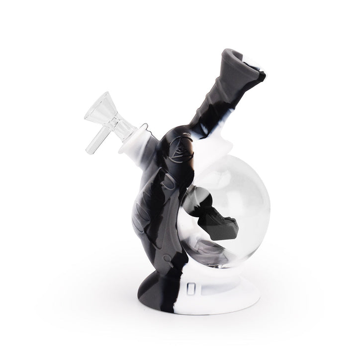 Ritual - 7.5'' Silicone Astro Bubbler - Black & White Marble - Headshop.com