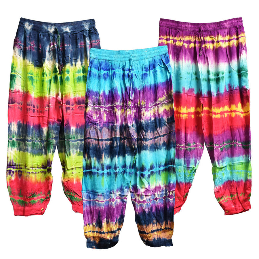 Tie Dye Striped Harem Pants - 37"/Colors Vary - Headshop.com