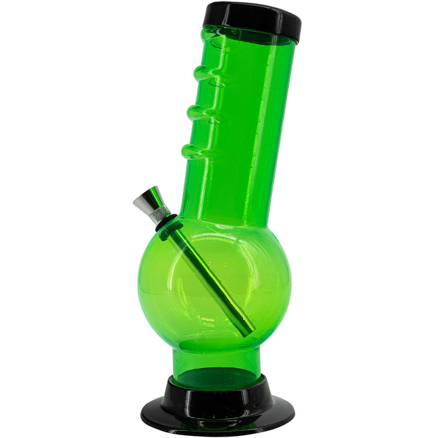 Acrylic Bent Neck Bubble Base Bong 9-12"