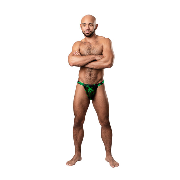 Male Power Hazy Dayz Micro Thong Pot Leaf S/M - Headshop.com