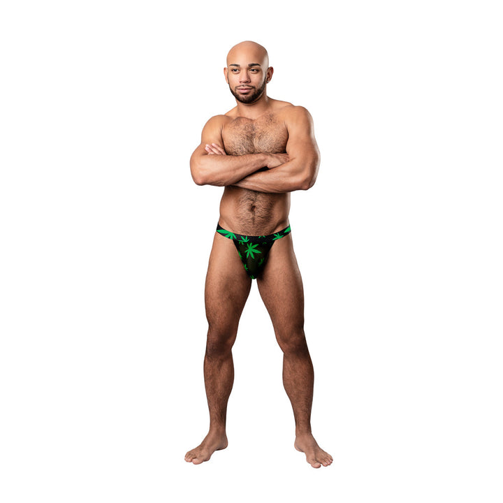 Male Power Hazy Dayz Micro Thong Pot Leaf S/M - Headshop.com