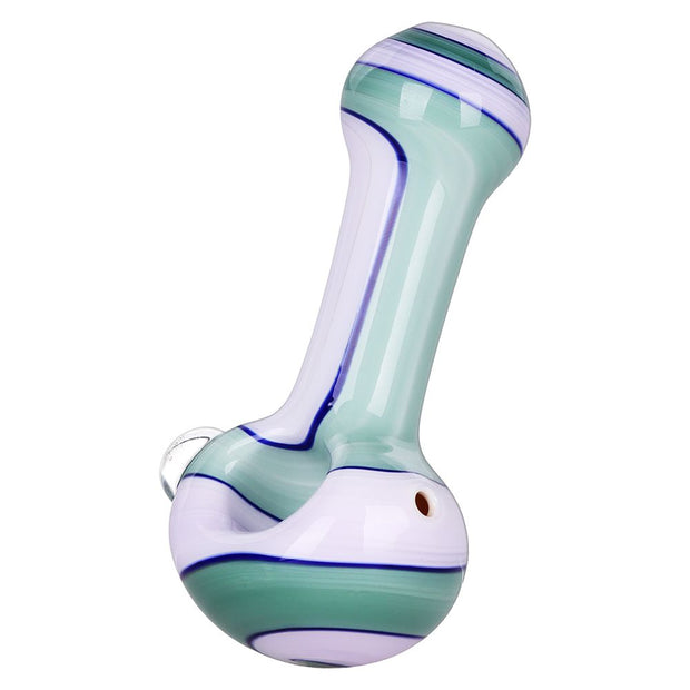 Milky Pastel Ribbons Glass Spoon Pipe - 4" / 3pk