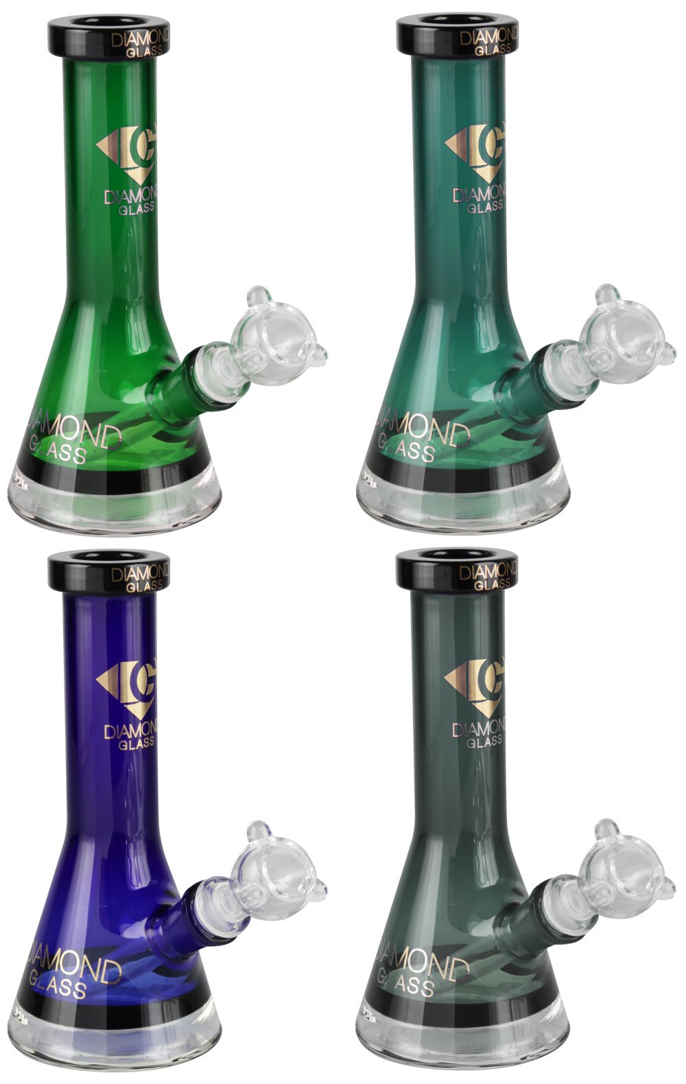 Diamond Glass Beast Mini Beaker - 8" / 14mm F / Asst Colors - Headshop.com