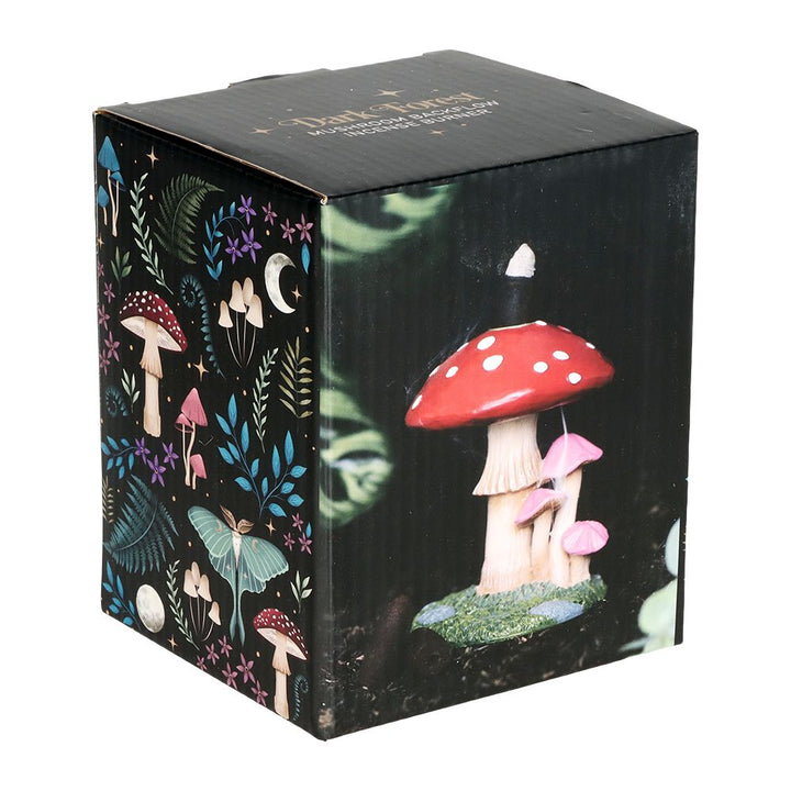 Sprouting Shrooms Backflow Polyresin Incense Burner - 4.25"