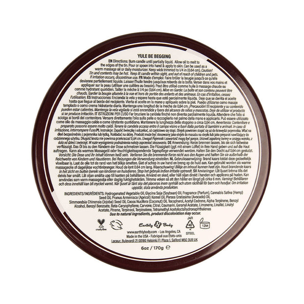 Earthly Body Hemp Seed 3-in-1 Massage Candle Yule Be Begging 6 oz. - Headshop.com