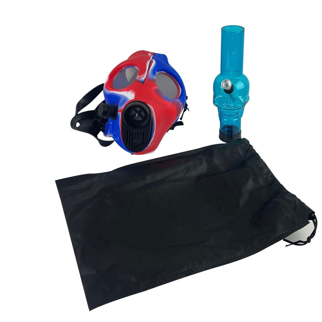 Multi-Colored Silicone Skull Gas Mask Bong - Headshop.com