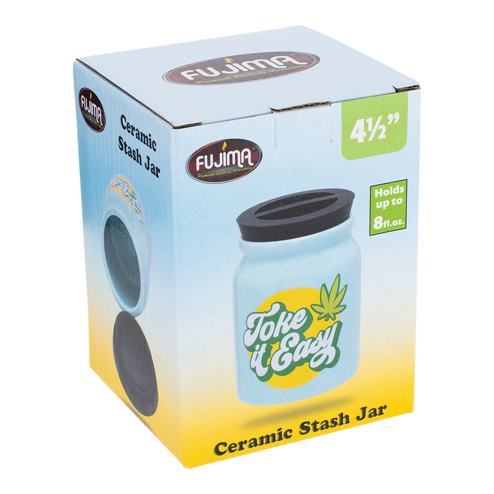 Fujima Happy Hemp Ceramic Stash Jar | 4.5" - Headshop.com